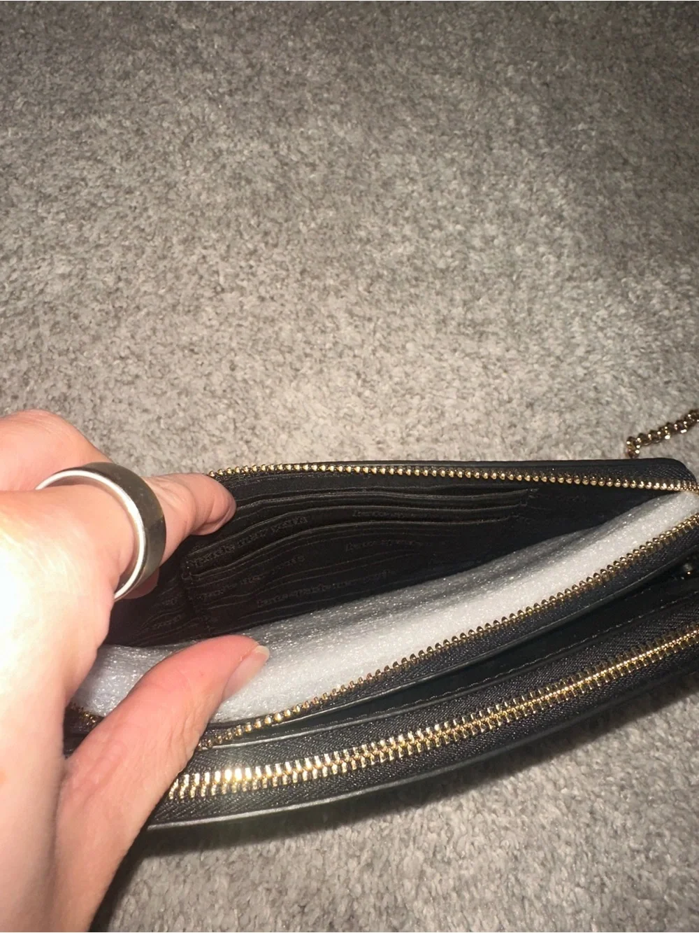 kate spade Black Pebbled Leather Crossbody with Gold Hardware
